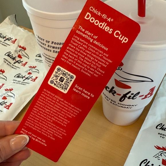 Set of 2 Chick Fil A Retro Collectors Cups Doodles - Picture 5 of 5